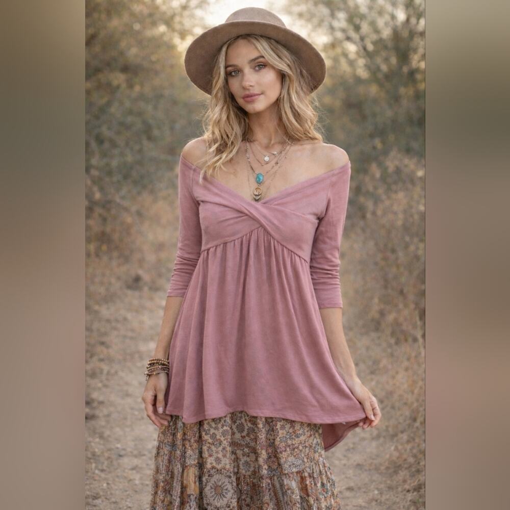 Twenty Ten Mauve Wrap Front A Line Top Sz. XS/ S